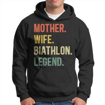 Vintage Mutter Frau Biathlon Legende Retro Wintersport Hoodie - Seseable