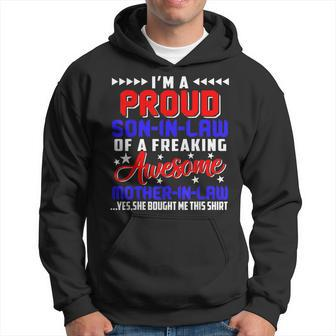 Vintage Proud Son In Law Of A Freaking Awesome Mother In Law Hoodie - Thegiftio UK