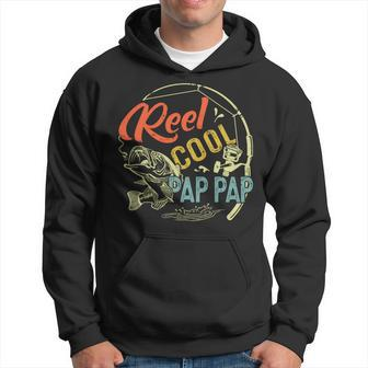 Vintage Reel Cool Pap Pap Fathers Day Fishing Fisher Hoodie - Thegiftio UK