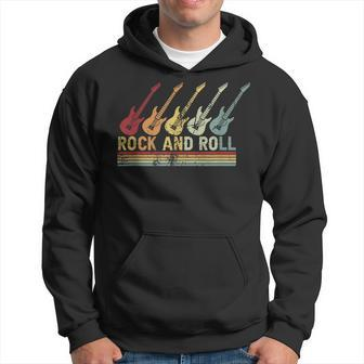 Vintage Retro Rock And Roll Guitar Music Hoodie | Mazezy
