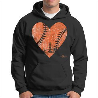 Vintage San Francisco Baseball Heart Hoodie - Seseable