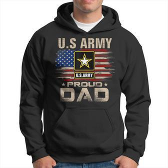 Vintage US Army Proud Dad With American Flag Hoodie - Seseable