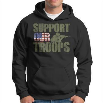 Vintage Us Military Support Our Troops American Flag Hoodie | Mazezy CA