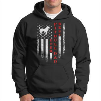 Vintage Usa American Flag Best Pit Bull Pitbull Dog Dad Ever Gift For Mens Hoodie