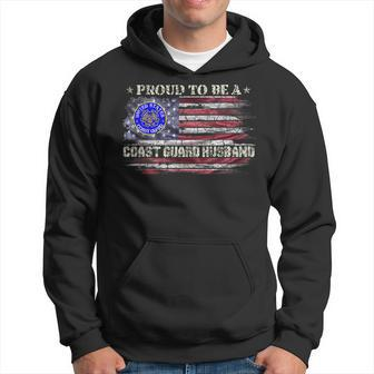 Vintage Usa American Flag Proud To Be A Coast Guard Husband Hoodie - Seseable