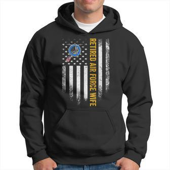 Vintage Usa American Flag Retired Us Air Force Veteran Wife Men Hoodie Graphic Print Hooded Sweatshirt - Seseable