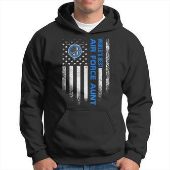 Vintage Usa American Flag Worlds Best Us Air Force Aunt Men Hoodie Graphic Print Hooded Sweatshirt - Seseable