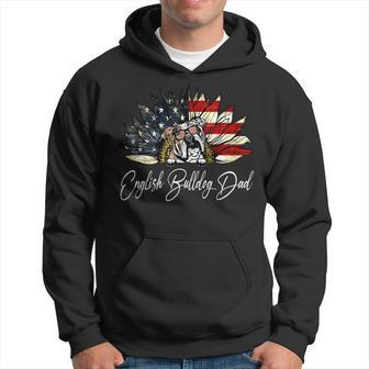 Vintage Usa Best English Bulldog Dad Ever American Flag Hoodie | Mazezy