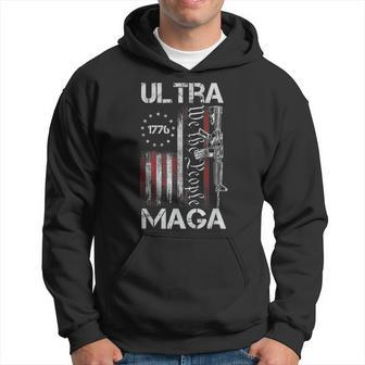 Vintage Usa Flag Ultra Maga Gun Usa 4Th Of July Trump 2024 Hoodie - Seseable