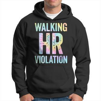 Vintage Walking Hr Violation Hr Human Resources Nigh Tie Dye Hoodie | Mazezy CA