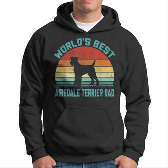 Vintage Worlds Best Best Airedale Terrier Dad - Dog Lover Hoodie - Seseable