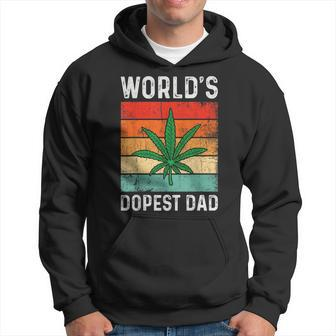 Vintage Worlds Dopest Dad Funny Marijuana Cannabis Stoner Hoodie | Mazezy