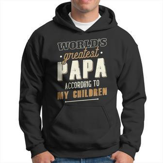 Vintage Worlds Greatest Papa According To My Children Hoodie - Monsterry