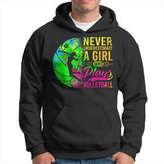 Volleyball Never Underestimate A Girl Who Plays Volleyball Hoodie | Mazezy