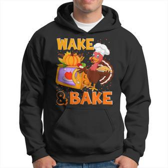 Wake Bake Turkey Feast Meal Dinner Chef Funny Thanksgiving Hoodie - Seseable