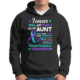 I Wear Teal & Purple For My Aunt Suicide Prevention Men Hoodie - Thegiftio UK