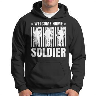 Welcome Home Soldier - Usa Warrior Hero Military Men Hoodie Graphic Print Hooded Sweatshirt - Seseable