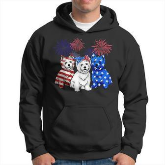 West Highland White Terrier Us Flag 4Th July Dog Mom Dog Dad Hoodie | Mazezy