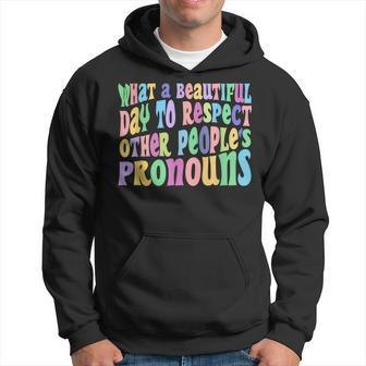 What A Beautiful Day To Respect Other Peoples Pronouns Hoodie | Mazezy DE