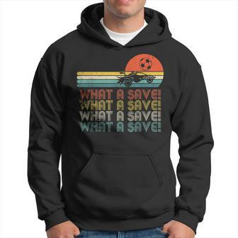 What A Save Vintage Retro Rocket Soccer Car Hoodie | Mazezy