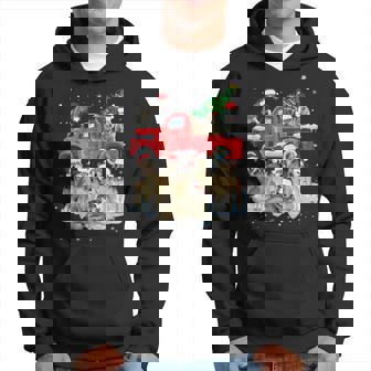 Wolf Riding Red Truck Merry Christmas X Mas Ugly Men Hoodie Graphic Print Hooded Sweatshirt | Seseable CA