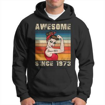 Womens 50 Year Old Awesome Since 1973 50Th Birthday Gifts Women Hoodie - Seseable