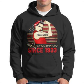 Womens 90 Year Old Awesome Since 1933 90Th Birthday Gifts Women Hoodie - Thegiftio UK