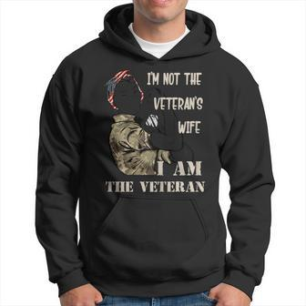 Womens Im Not Veterans Wife Im Veteran Veterans Day Gift Men Hoodie Graphic Print Hooded Sweatshirt - Seseable