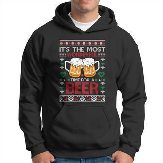 Wonderful Time Beer Ugly Christmas Sweaters Gift Hoodie - Monsterry