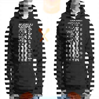 Wooden Spoon Survivor - Humor Expression Funny Us Flag Hoodie | Mazezy