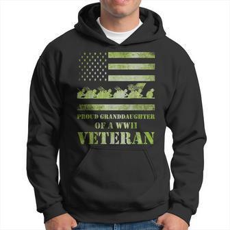 World War 2 Ii 80Th Anniversary Proud Granddaughter Veteran Men Hoodie Graphic Print Hooded Sweatshirt - Seseable
