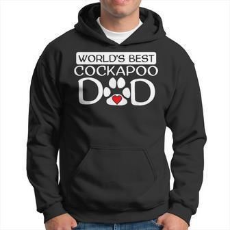 Worlds Best Cockapoo Dad Dog Owner Paw Print Gift For Mens Hoodie | Mazezy