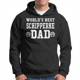 Worlds Best Schipperke Dad Dog Lover Pawprint Hoodie | Mazezy