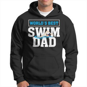 Worlds Best Swim Dad Funny Swimmer Gift Father Hoodie | Mazezy