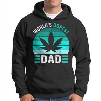 Worlds Dopest Dad Cannabis Marijuana Weed Funny Fathers Day Hoodie | Mazezy