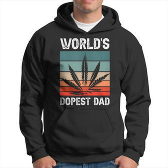 Worlds Dopest Dad Marijuana Cannabis Weed Vintage Hoodie - Seseable