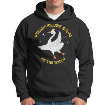 Worlds Silliest Goose On The Loose Funny Goose Hoodie | Mazezy