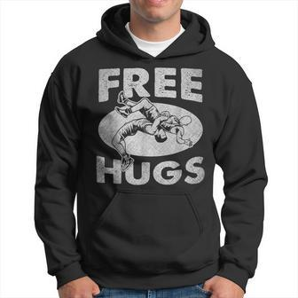Wrestling Funny Free Hugs Wrestling Hoodie | Mazezy
