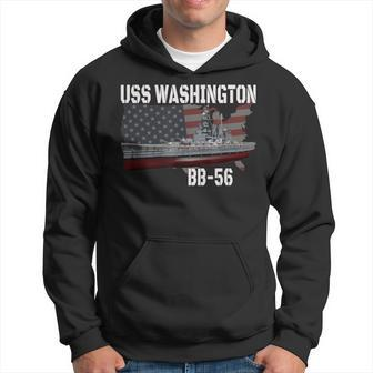 Ww2 American Battleship Uss Washington Bb-56 Warship Veteran Hoodie - Seseable