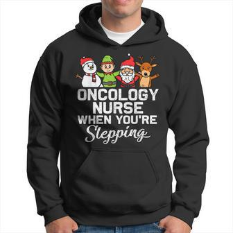 X-Mas Christmas Oncology Nurse When Youre Sleeping Santa Men Hoodie Graphic Print Hooded Sweatshirt - Thegiftio UK
