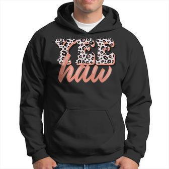 Yee Haw Howdy Rodeo Country Leopard Yeehaw Southern Cowgirl Hoodie - Seseable
