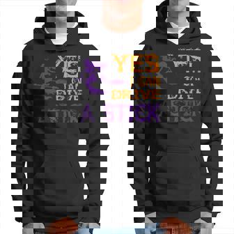 Yes I Can Drive A Stick Halloween Witch Men Women Men Hoodie - Thegiftio