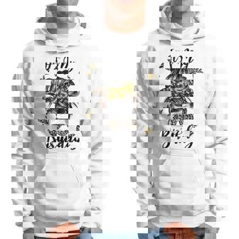 25Th Birthday Decorations Girl Messy Bun 25 Years Old Bday Hoodie | Mazezy