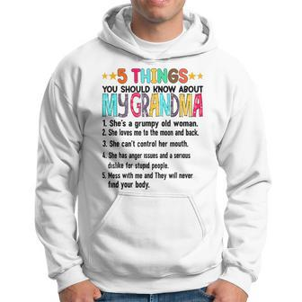 5 Things You Should Know About My Grandma Halloween Gifts V2 Men Hoodie Graphic Print Hooded Sweatshirt - Thegiftio UK