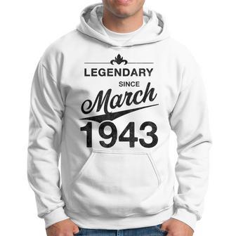 80 Geburtstag 80 Jahre Alt Legendär Seit März 1943 V2 Hoodie - Seseable