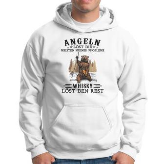 Angler Hoodie Angeln & Whisky lösen Probleme, Lustiges Fischer Tee - Seseable