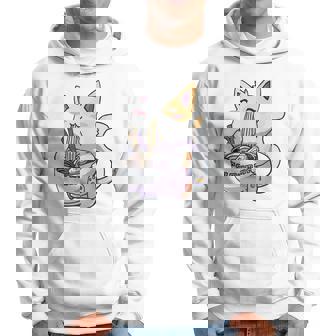 Anime Cat Eating Ramen Hoodie - Thegiftio