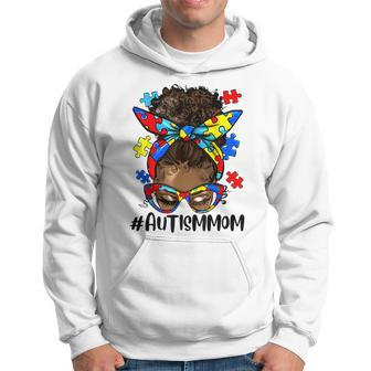 Autism Awareness Strong Mom Afro Bun Mother Black Women Gift Hoodie | Mazezy