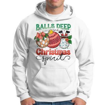 Balls Deep In Christmas Spirit Funny Santa Xmas Holiday Men Hoodie Graphic Print Hooded Sweatshirt - Seseable
