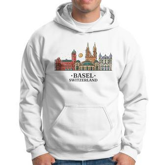 Basel Switzerland Skyline Hoodie - Thegiftio UK